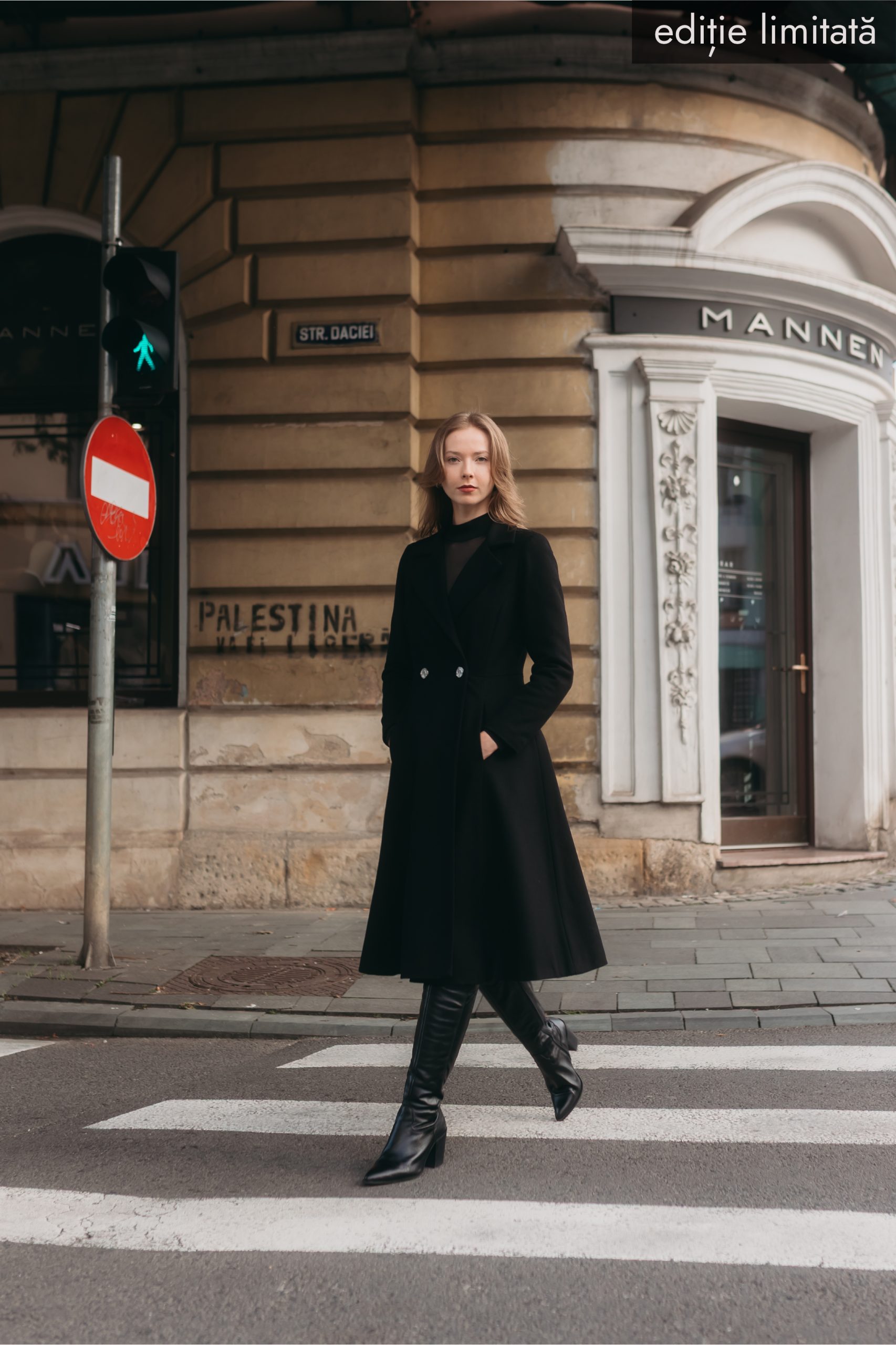 Palton tip rochie din lână premium